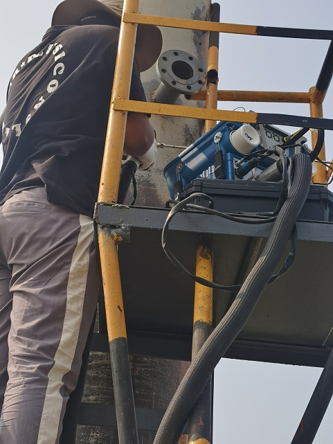 慶洋化工有限公司管道廢氣排放現(xiàn)場檢測